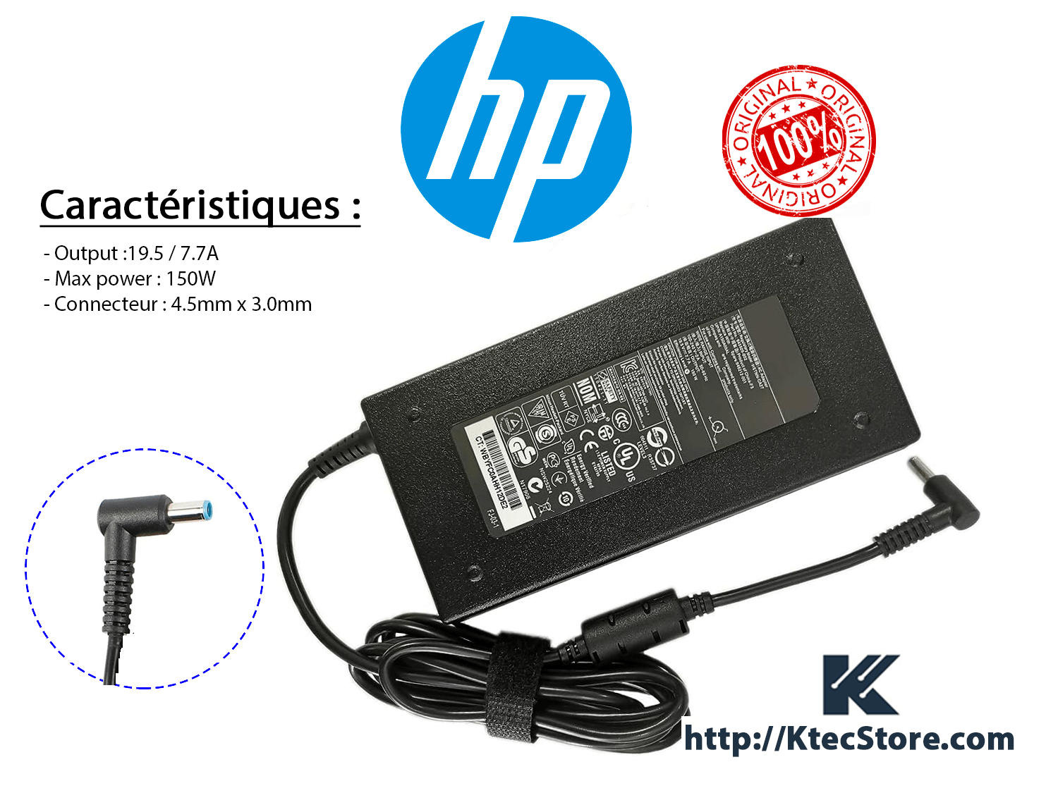 Chargeur HP ADP-150XB B ordinateur portable - France Chargeur